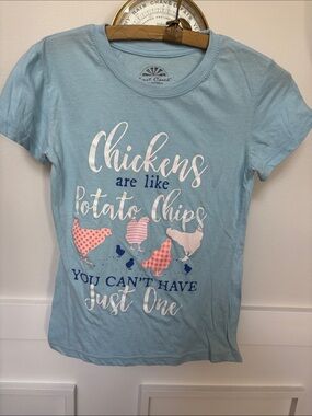 Light Blue 'Chickens Are Like Potato Chips' Girls Tee